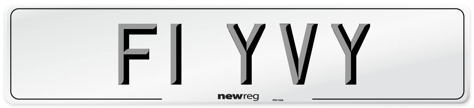 F1 YVY Number Plate from New Reg
